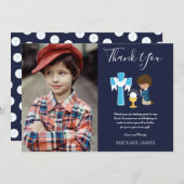 NAVY THANK YOU PHOTO 1st Communion - BOY 祈's サンキューカード (正面/裏面)