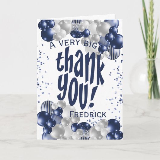 Navy Thank You Valive Balloons サンキューカード (正面)