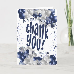 Navy Thank You Valive Balloons サンキューカード