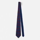 Navy Tie with Carrot-Orange Star Pattern ネクタイ (正面)