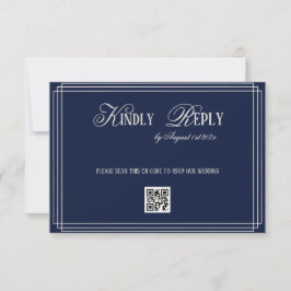 Navy Timeless Old Money Wedding 出欠カード