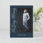 Navy Traditional Elegant Golden Effect Photo 招待状 (スタンド正面)