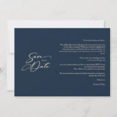 Navy Trendy Collage Wedding Save Date 4 Photos (裏面)
