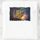 Navy USN Veteran 長方形シール (バッグ)