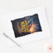 Navy USN Veteran 長方形シール (封筒)