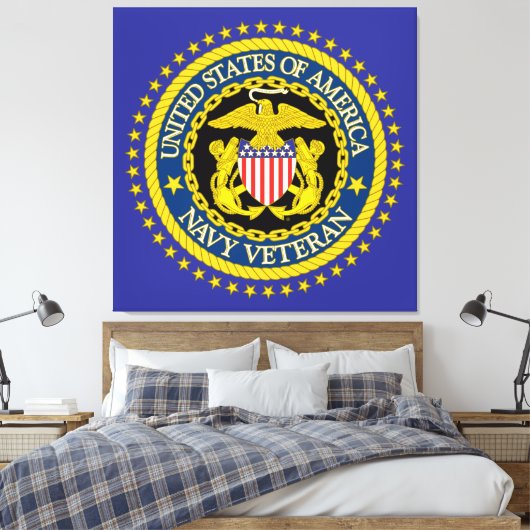 Navy Veteran キャンバスプリント (インサイチュ (寝室))