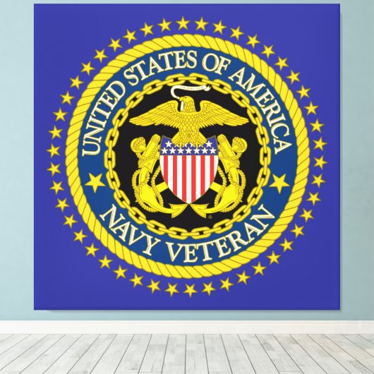 Navy Veteran キャンバスプリント (インサイチュ (ウッドフロア))