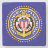 Navy Veteran 2 Ceramic Tile ストーンコースター (正面)