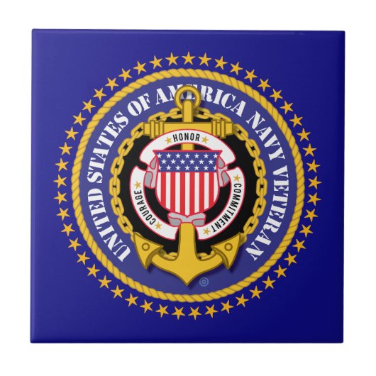 Navy Veteran 2 Ceramic Tile タイル (正面)