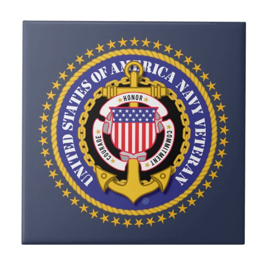 Navy Veteran 2 Ceramic Tile タイル (正面)