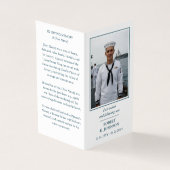 Navy Veteran Memorial Photo Poem Prayer Card (外部)