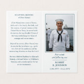 Navy Veteran Memorial Photo Poem Prayer Card (外部フラット)