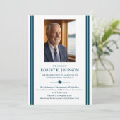 Navy Veteran Photo Digital Death Notice Funeral 招待状 (スタンド正面)