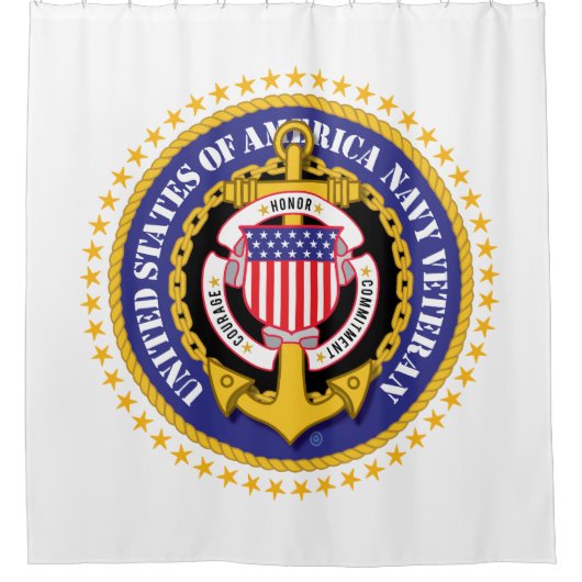Navy Veterann シャワーカーテン (正面)