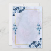 Navy Watercolor Wedding Announcement セーブザデート (裏面)