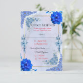 Navy Watercolor Wedding Response Card 出欠カード (スタンド正面)