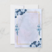 Navy Watercolor Wedding Response Card 出欠カード (裏面)