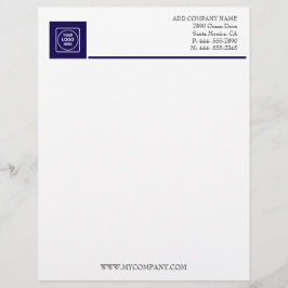 Navy White Basic Business Office letterhead レターヘッド