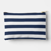 Navy & White Boating Stripe Monogram アクセサリーポーチ (裏面)