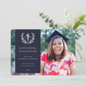 Navy+White Doctor of Osteopathic Medicine写真 案内状 (スタンド正面)