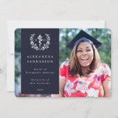 Navy+White Doctor of Osteopathic Medicine写真 案内状 (正面)