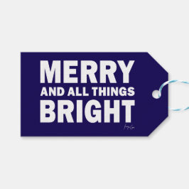 Navy & White Gift Tag | Merry & All Things Bright ギフトタグ
