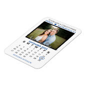 Navy & White Photoカレン救ダOur Date 結婚's マグネット (左側)