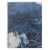 Navy White Scratch Texture Abstract Notebook ノートブック (正面)