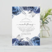 Navy & White with Silver Foilフローラ確認 招待状 (スタンド正面)