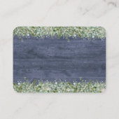 Navy Wood Eucalyptus Wedding Place Cards | Rustic プレイスカード (裏面)