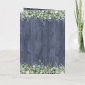 Navy Wood Eucalyptus Wedding Program | Rustic プログラム (裏面)