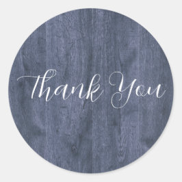 Navy Wood Eucalyptus Wedding Round Stickers ラウンドシール