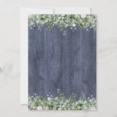 Navy Wood Eucalyptus Wedding Table Numbers 招待状 (裏面)