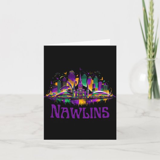 Nawlins New Orleans Cityscape Mardi-gras Souvenir  カード (正面)