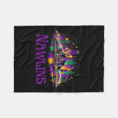 Nawlins New Orleans Cityscape Mardi-gras Souvenir フリースブランケット (正面(横))