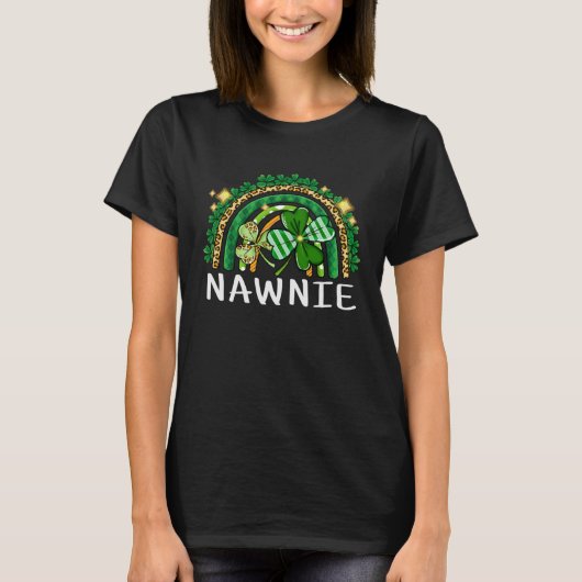 Nawnie Rainbow Lucky Women St Patrick's Day Shamro Tシャツ (正面)