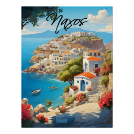 Naxos Greece Travel Poster ポスター