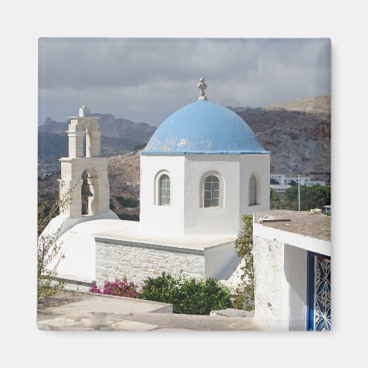 Naxos Greek Church Architecture Magnet マグネット (正面)