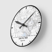 Nay Pyi Taw Clock City Line Art ラウンド壁時計 (傾斜)