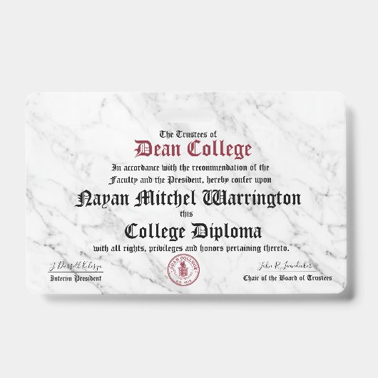 Nayan Mitchel Warrington バッジ (正面)