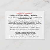 Naylorの有機物たどることができるShelftalker 名刺 (裏面)