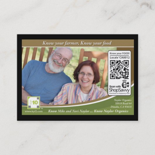 Naylorの有機物たどることができるShelftalker 名刺 (正面)