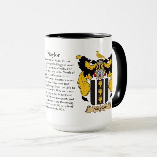 Naylor家族の紋章付き外衣 マグカップ (正面右)