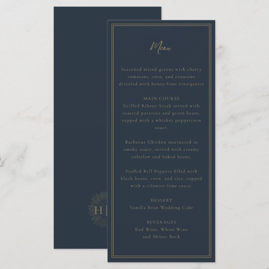 nayvサンフラワー結婚のメニュー メニュー (正面/裏面)