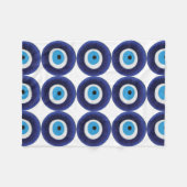 Nazarの悪のまなざしの保護お守りの青いビードの記号 フリースブランケット (正面(横))