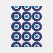 Nazarの悪のまなざしの保護お守りの青いビードの記号 フリースブランケット (正面)