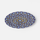 Nazarの目-金ゴールドのトルコの目の魅力 ペーパープレート (アングル)