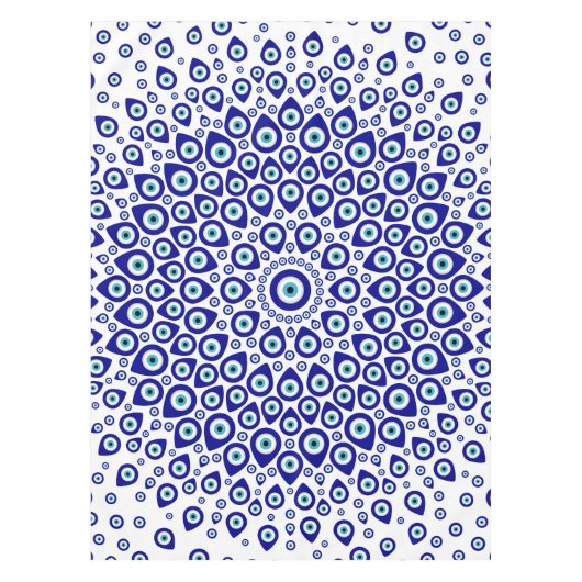 Nazar -トルコの目の円のオーナメント#1 テーブルクロス (正面)