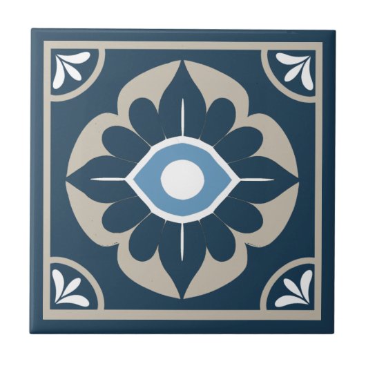 Nazar Evil Eye Azulejo Ceramic Tile タイル (正面)