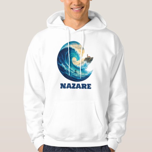 Nazaré Big Wave Portugal Hoodie – Surf Coastline A パーカ (正面)